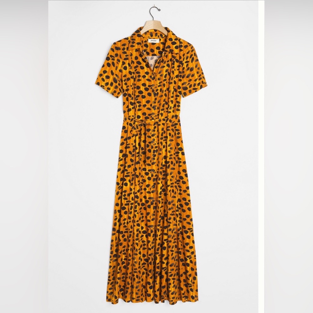 Porridge Vianne Maxi Shirtdress - size 2 - orange pattern